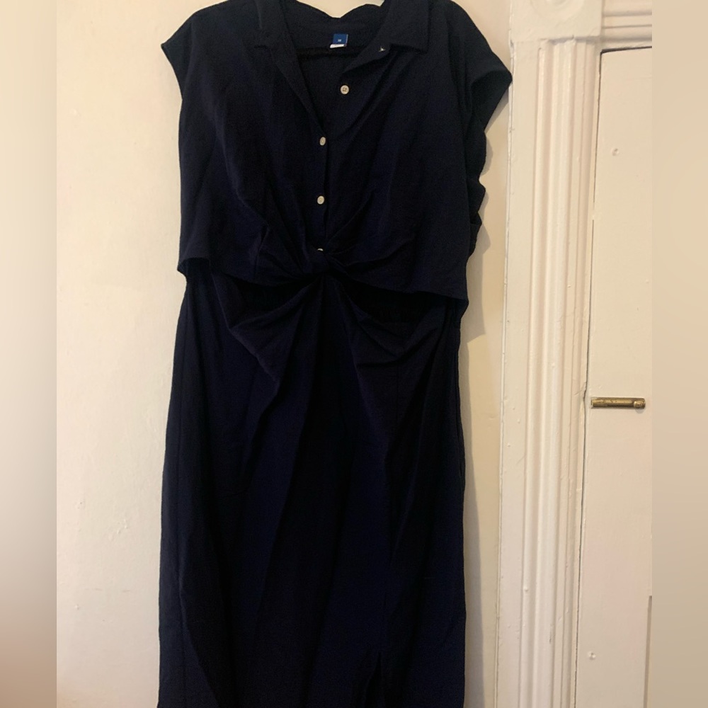 Navy blue cotton dress